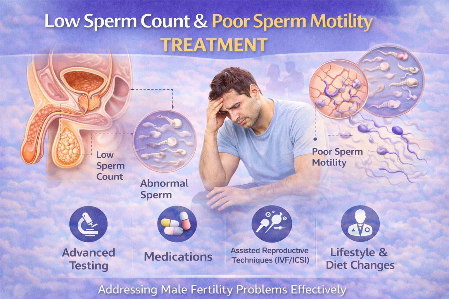 Low sperm count and poor sperm motility treatment for male fertility problems