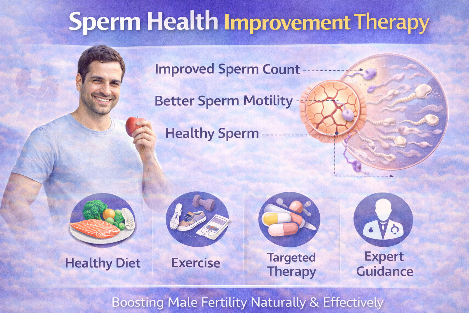 Sperm health improvement therapy for better fertility and sperm quality