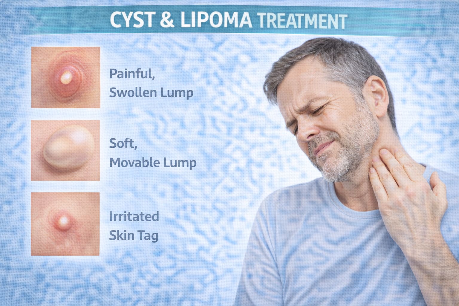 Cyst and lipoma treatment for skin lumps